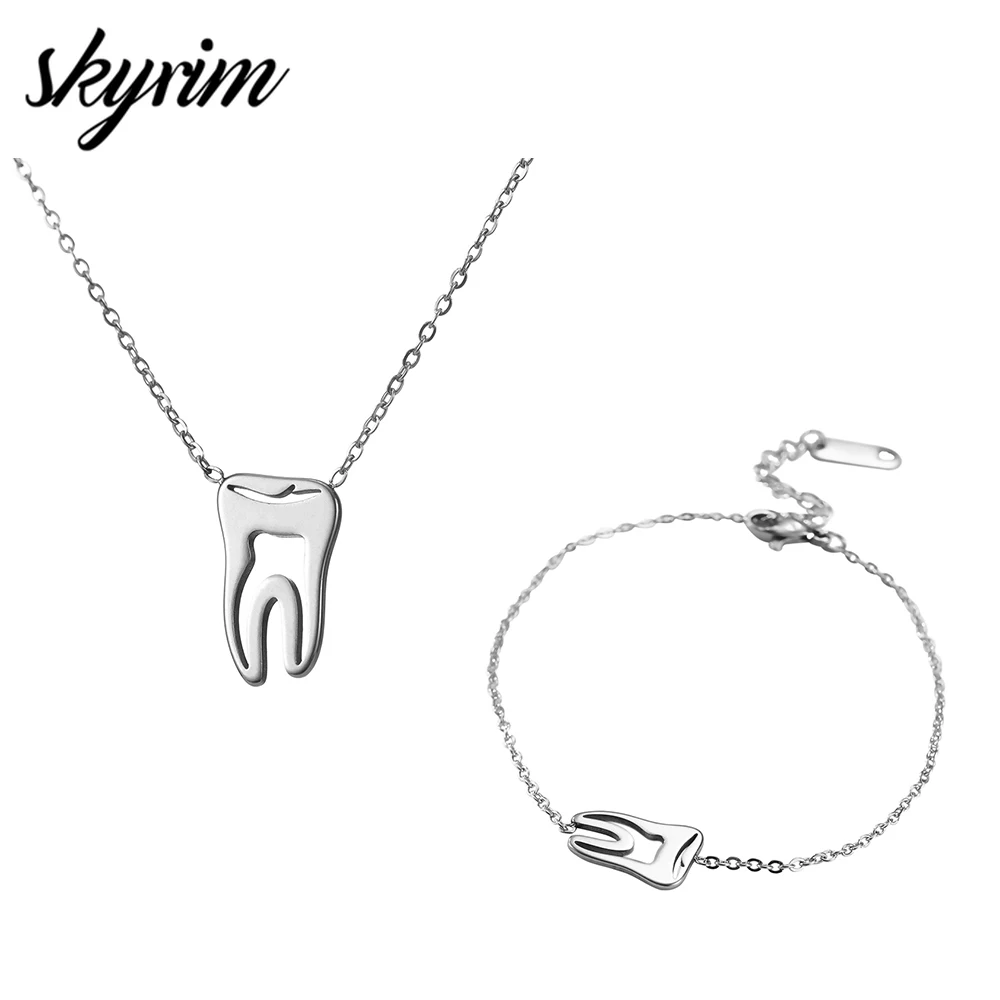 Skyrim модная Стоматологическая подвеска с дизайном зуб ожерелье комплекты