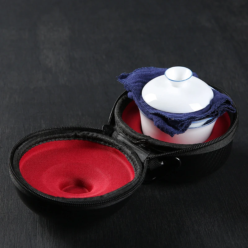 Китайский портативный дорожный чайный набор 4 чашки 1 горшок керамический чайник