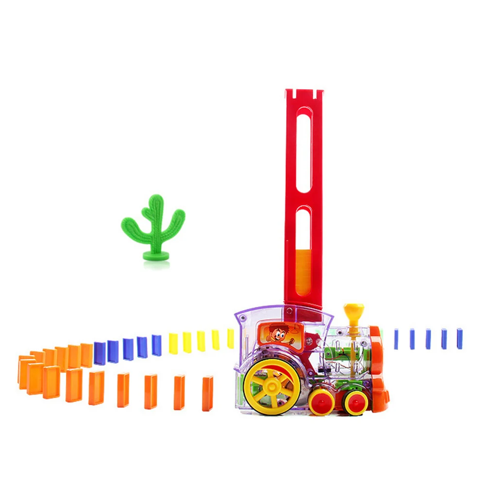 Набор игрушечных машинок домино для детей автоматическая кладка поезда цветные