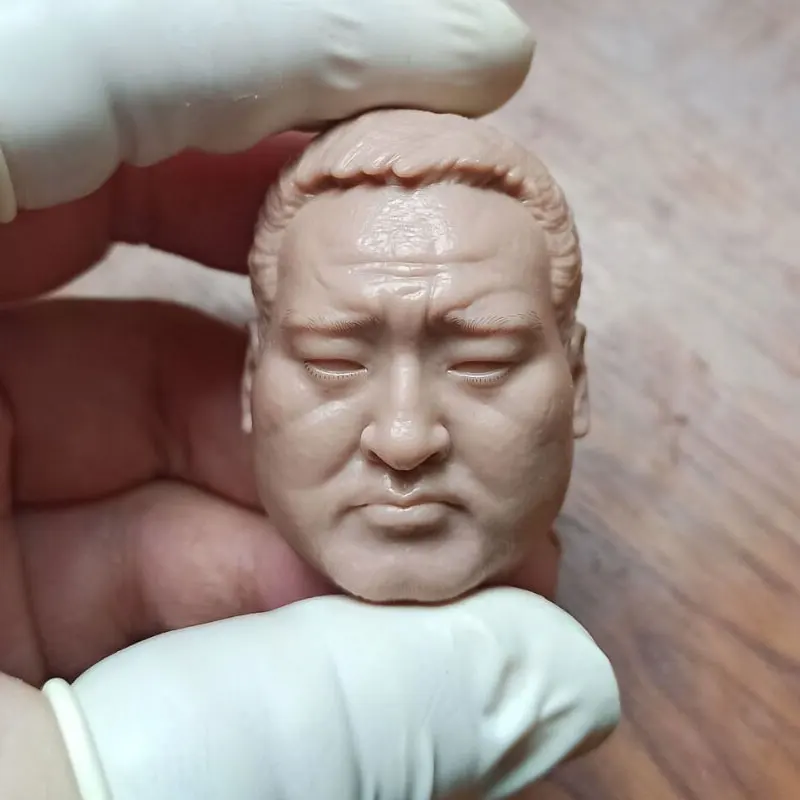 

In Stock 1/6th Old Fat Man The Japanese Gangster Head Sculpture White Unpainted For 12inch Doll Action DIY Accessories
