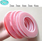 5 рулонов, красная пленка, прозрачная Двухсторонняя клейкая лента VHB, высокотемпературная 2 мм, 3 мм, 4 мм, 5 мм, 6 мм