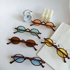 Children Fashion Design Retro Small Oval Sunglasses Vintage Shades Sun Glasses for Men Women Anti-bl in India