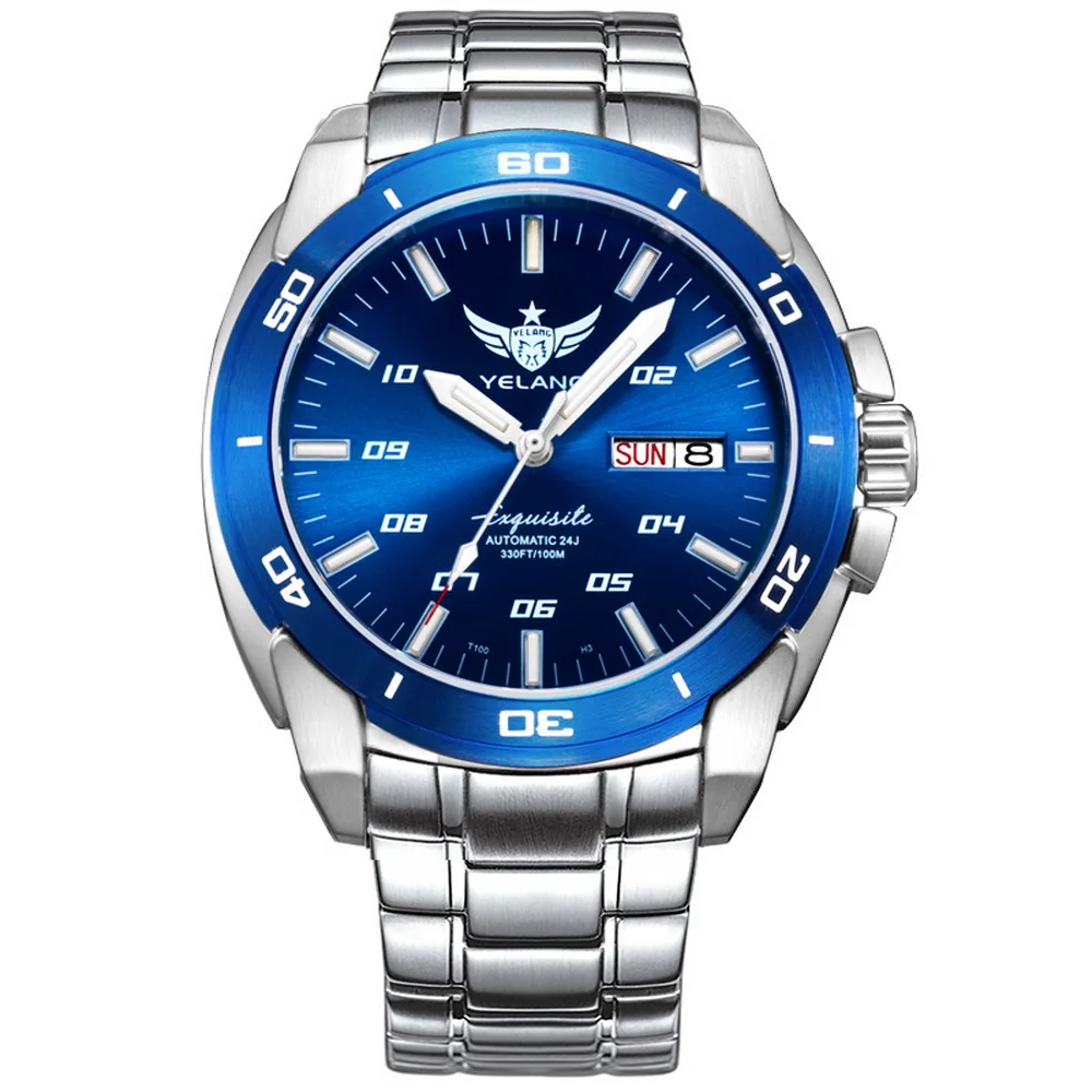 Мужские наручные часы T100 с Тритием мужские для дайвинга Yelang автоматические