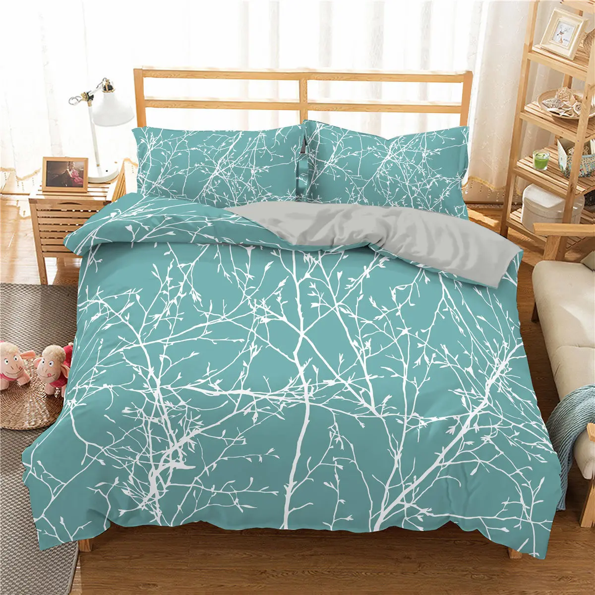 Одеяло в виде ветвей дерева набор покрывал ботанические двойные королевские