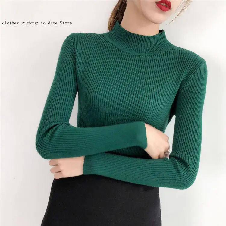 Женский вязаный пуловер для работы женский модный свитер с круглым вырезом топ