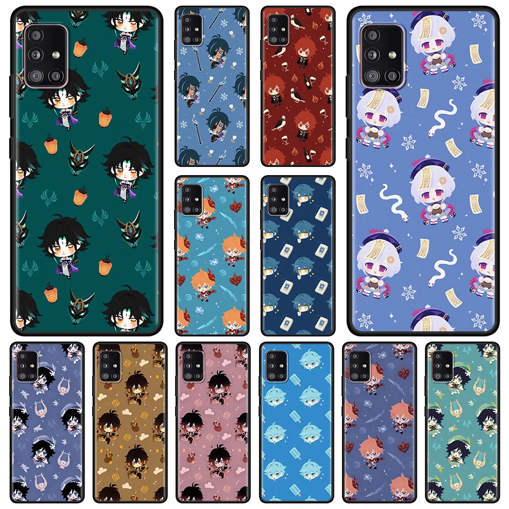 

Case For Samsung Galaxy A22 A51 A12 A21s A71 A31 A52 A32 A02s A72 A41 A01 A11 A21 TPU Capa Genshin Impact Cartoon