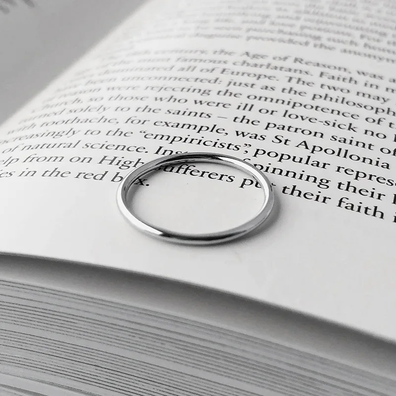 

925 Sterling Silver Minimalist Design Rings Gift For Women Gold Glossy Simplicity Trendy Geometric Ring Designer Of Jewellery