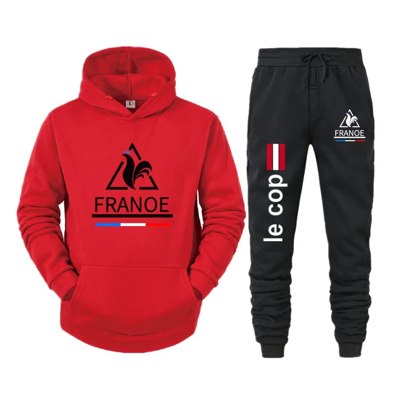 

New Brand Casual Tracksuit Men Sets Hoodies+Pants Two Piece Sets print Hooded Sweatshirt Outfit Sportswear Male Suit Clothing