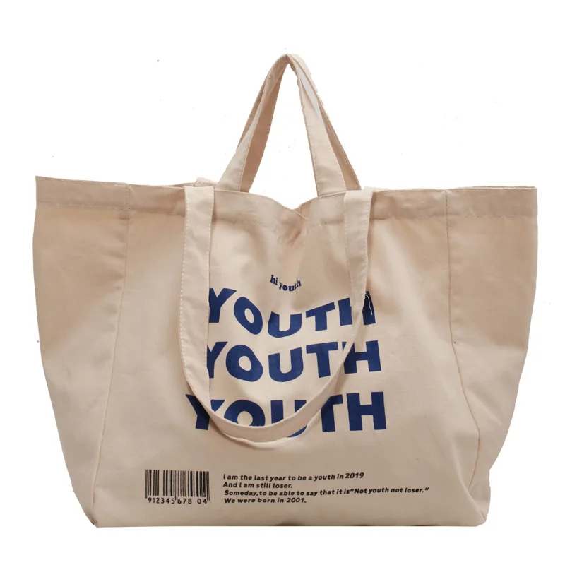 

New Fashion Canvas Tote Bags Korean Women Handbags Large Capacity Ladies Shoulder Bag Designer Casual Female Shopping Bag