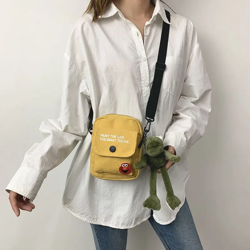 

Маленькие сумки для женщин, холщовые сумки через плечо с принтом, Повседневная Студенческая сумка-мессенджер на одно плечо для девушек, деш...