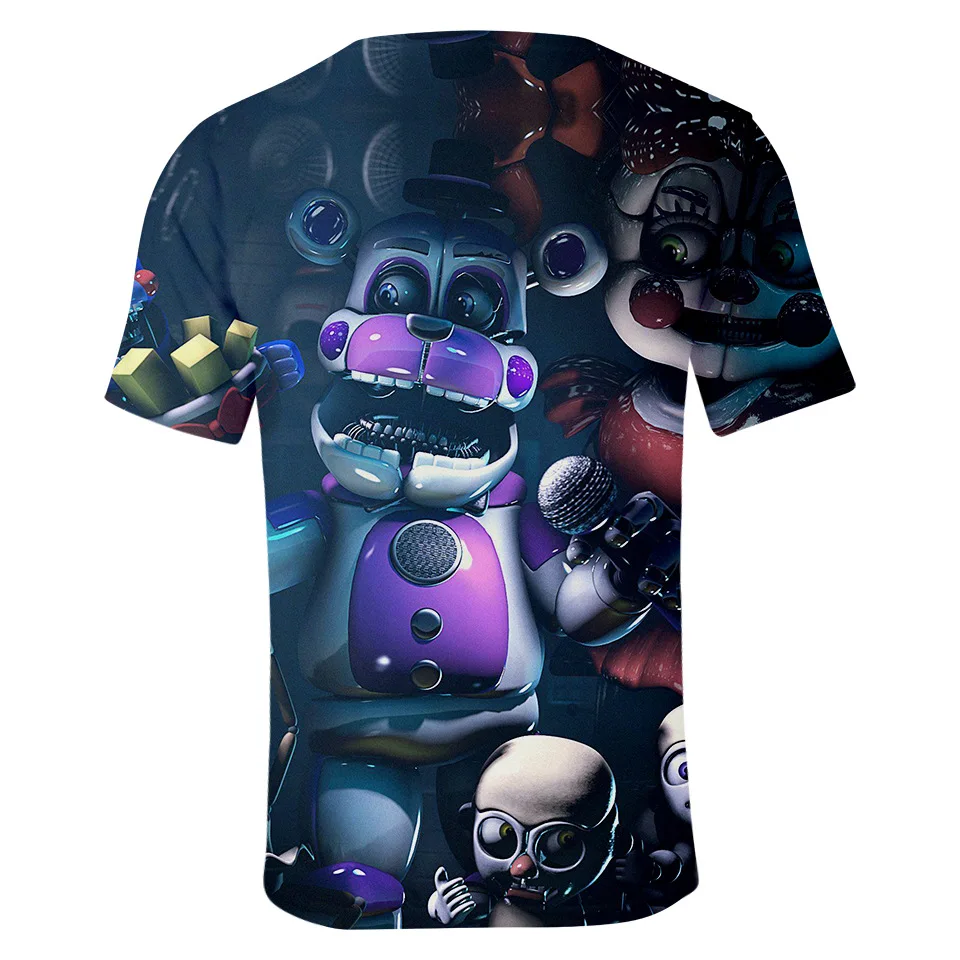 Fnaf/футболка с 3D принтом Новинка года, футболка FNAF для мальчиков летняя уличная футболка s Five Nights at Freddy's топы с аниме, мужская одежда