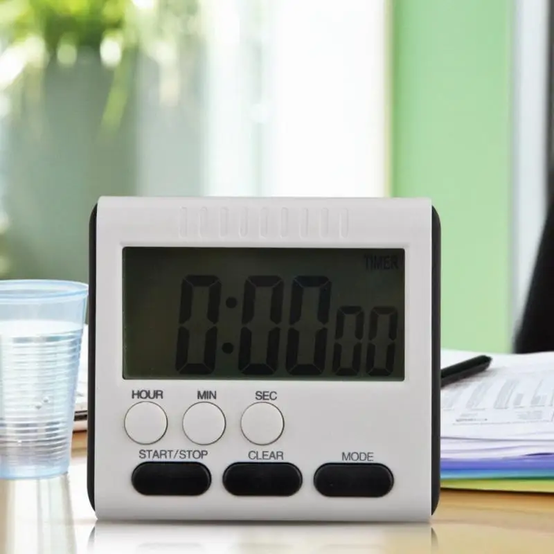 

Thin LCD Digital Screen KITCHEN TIMER Square Cooking Count Up Countdown Alarm Sleep Stopwatch Temporizador Clock