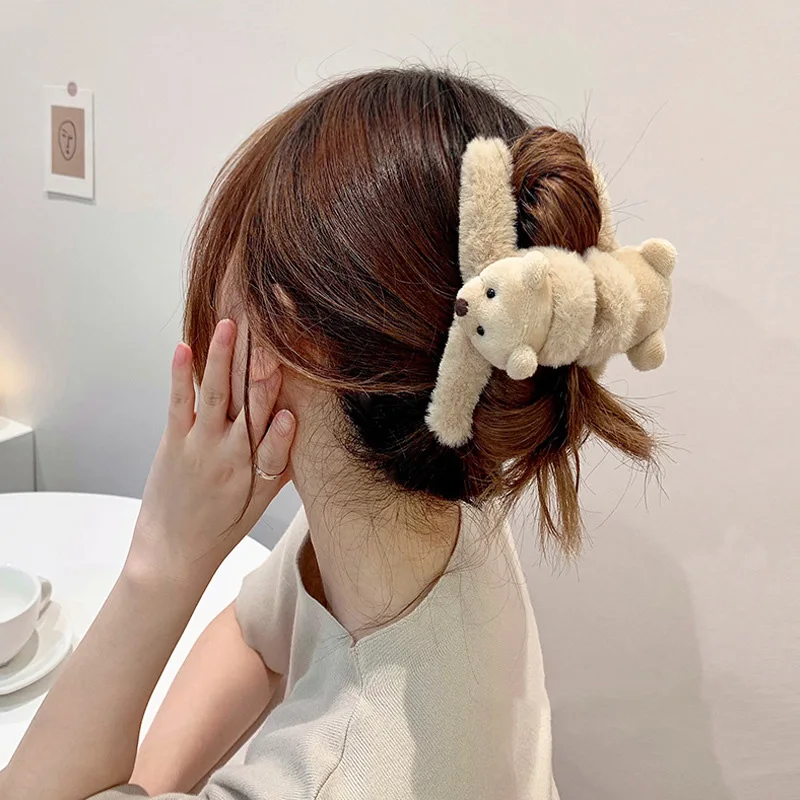 Новинка 2022 милые заколки для волос с мультяшным медведем девочек украшения