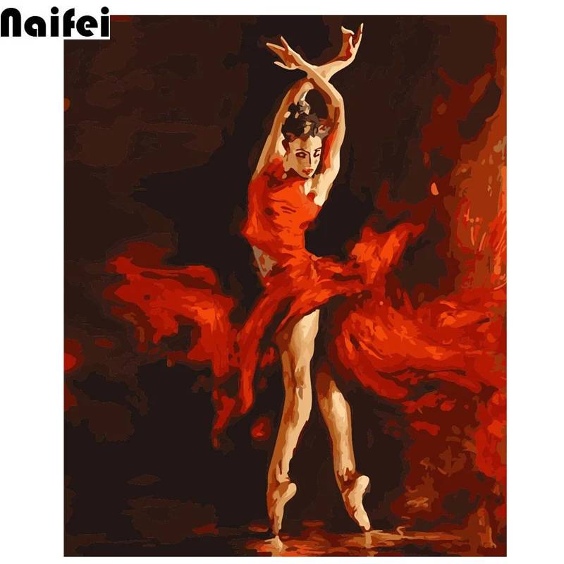 Алмазная вышивка сделай сам красное платье для танцев по номерам домашний декор