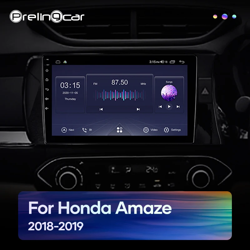 Prelingcar для HONDA AMAZE 2018 лет правый руль автомобиля монитор радио мультимедиа видео