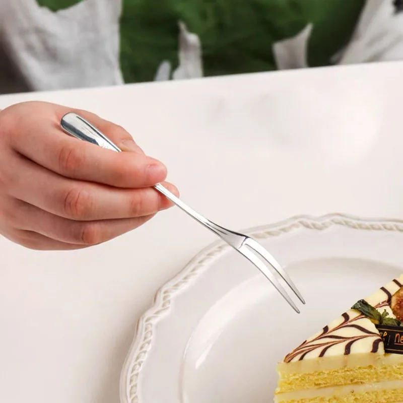 

Fruit Fork Household Stainless Steel Sign Insert Contracted Advanced Creative Cakes Dessert And Coffee Appliance Little Girl