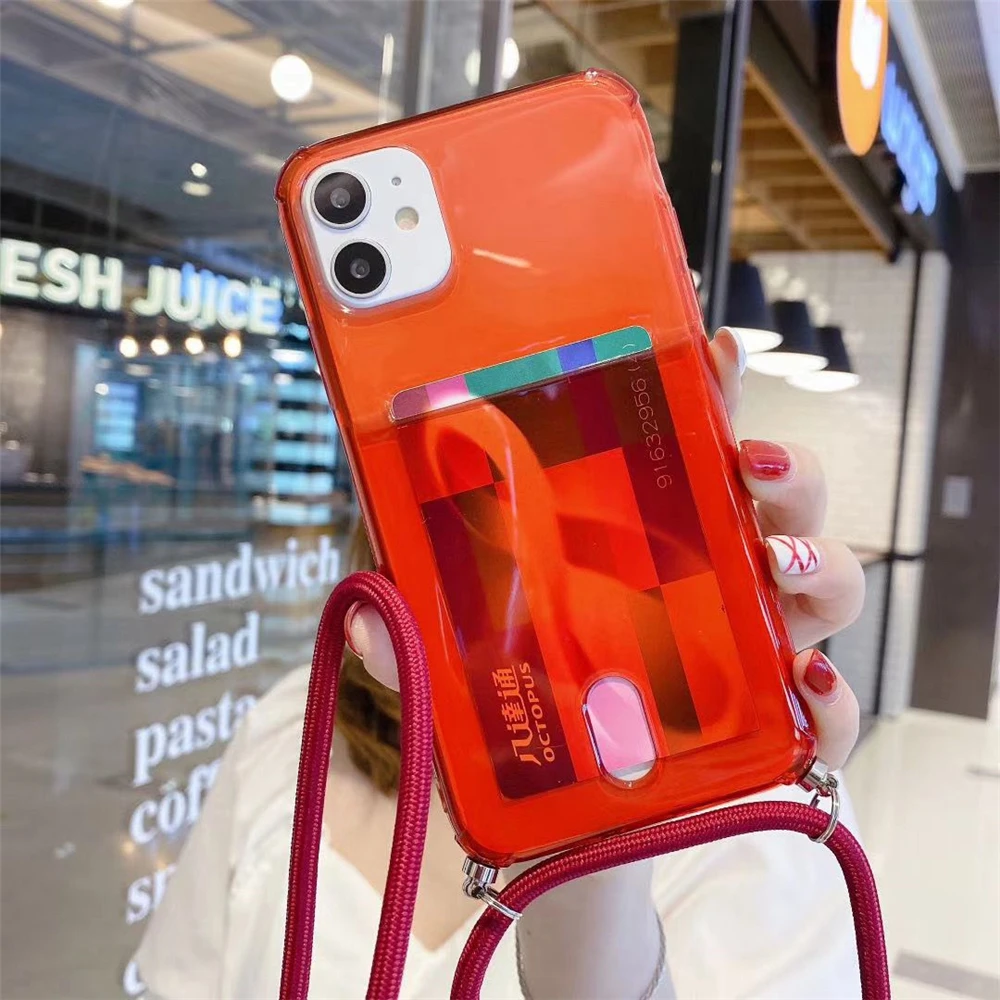 Прозрачный чехол с подушкой безопасности отделением для кредитных карт телефона