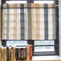 nordic style tassels valance short curtain for window room darkening rural art striped cabinet pull curtain for living room