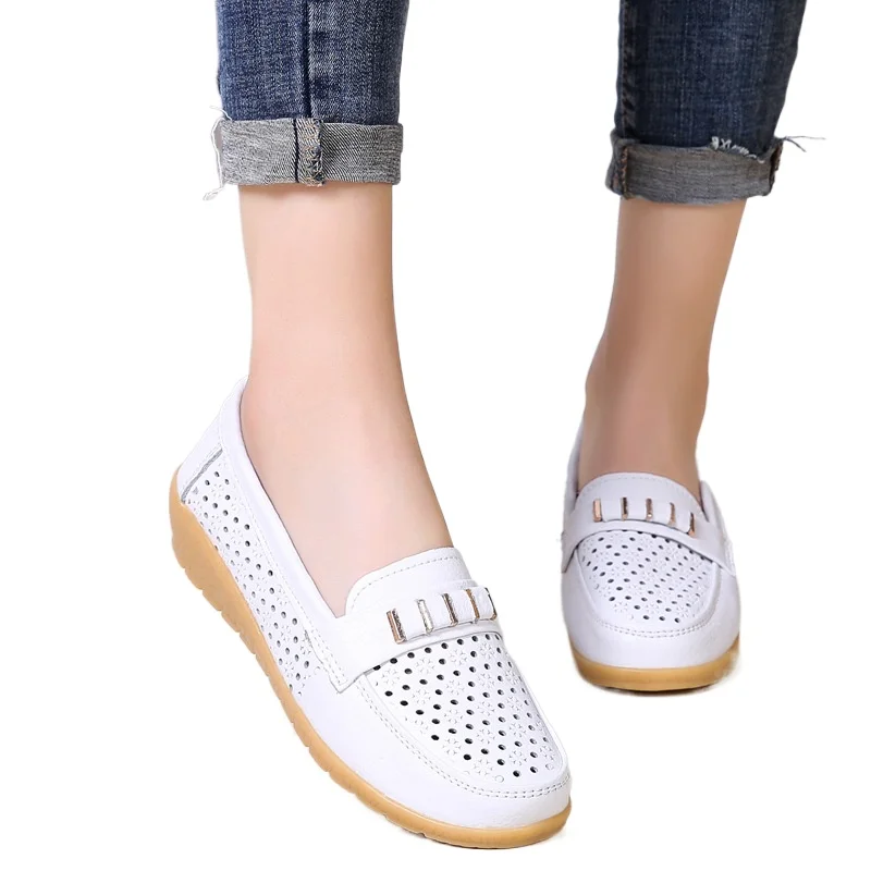 

Ботинки из воловьей кожи с перфорацией, ботинки на танкетке из говяжьих сухожилий, ботинки для мам, ботинки на плоской подошве с одним вырез...