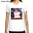 Женские летние рубашки 2020, футболка с принтом средних пальцев и снежной принцессы, женская летняя белая эстетичная одежда с коротким рукавом в стиле Харадзюку