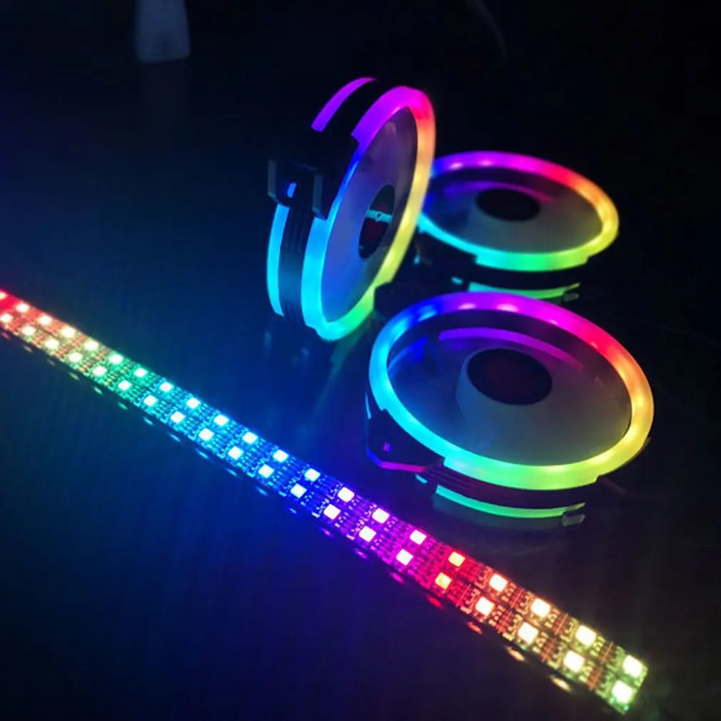 3 шт. RGB 120 мм 12 в крутой модный бесшумный Цветной ПК чехол с системой охлаждения |