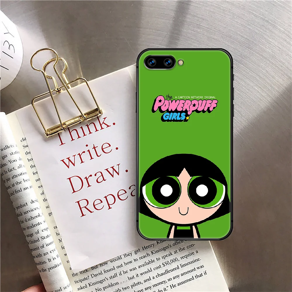 

Power Cute Puff Girl Phone Case Cover For Huawei Honor Nova 5T 7I 8A 8X 8 9X 9 10 10I 20 30 Pro Lite Black Cover Back Phone case