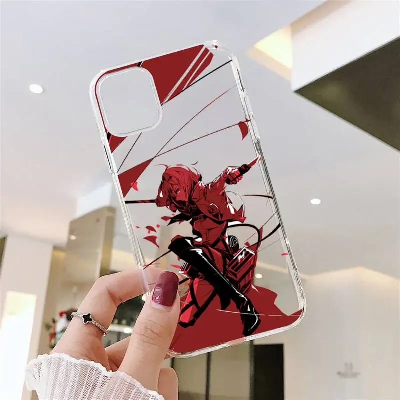 

Anime Japanese attack on Titan Phone Case Transparent for iPhone 6 7 8 11 12 s mini pro X XS XR MAX Plus SE funda
