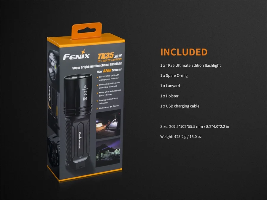 FENIX TK35UE 2018 TK35 Ultimate Edition 3200lm CREE XHP70 LED Rechargeable Flashlight | Лампы и освещение