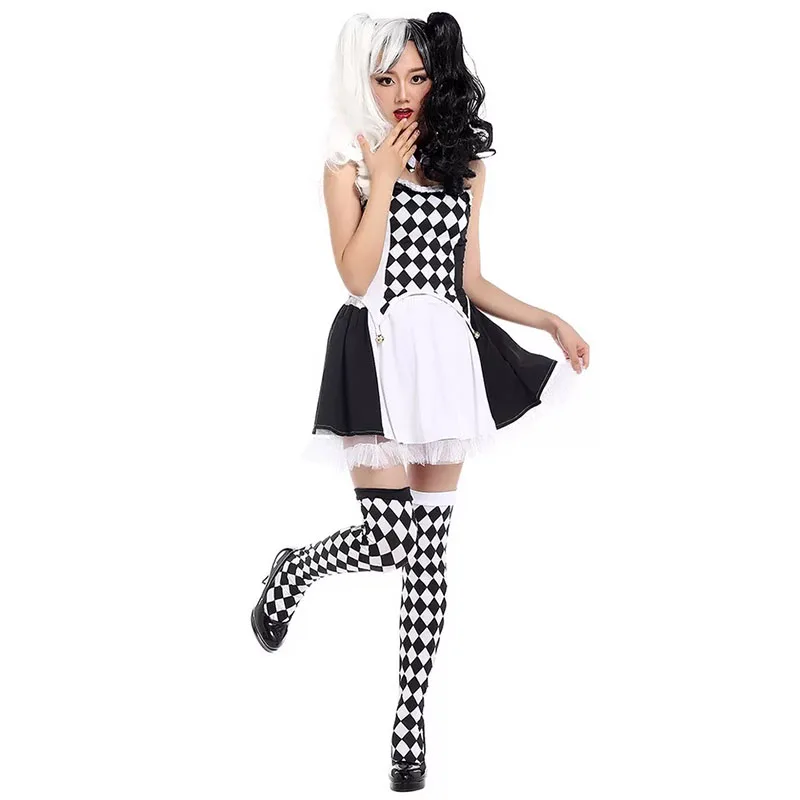 Костюм для девочек подростков на Хэллоуин цирковой клоун шутка идиот костюм