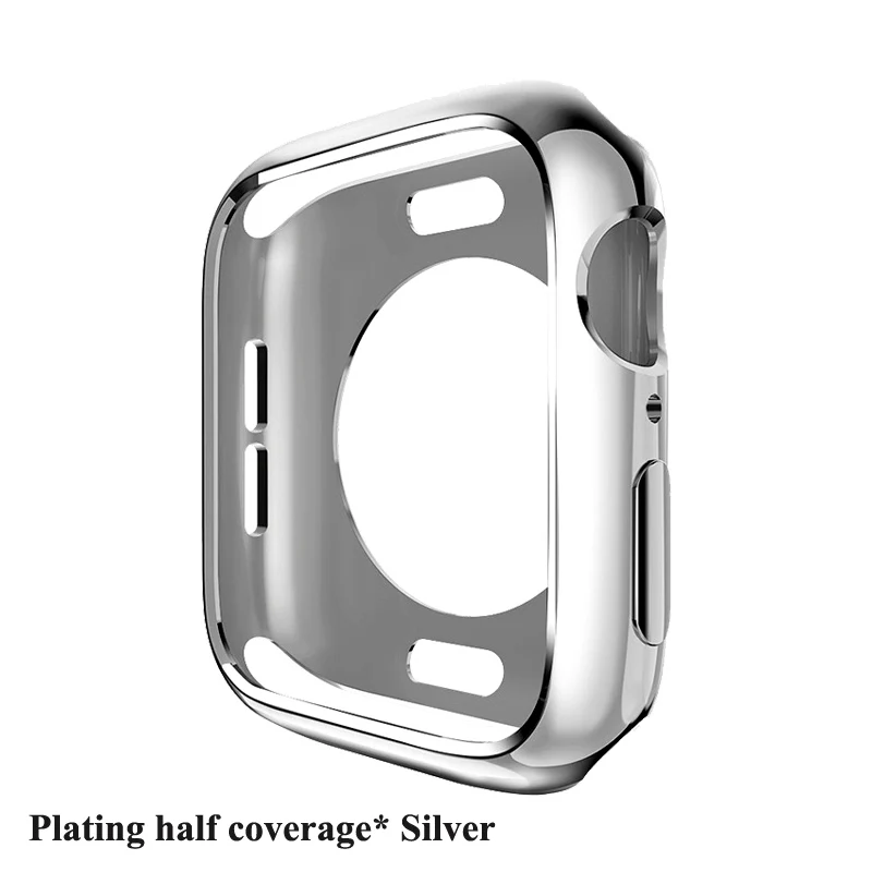 Защитный чехол для Apple Watch 38 мм, 42 мм, 40 мм 44 мягкий прозрачный TPU/Алюминий корпус из сплава для наручных часов Iwatch серии 5 4 3 2 1 Аксессуары - Цвет: Silver