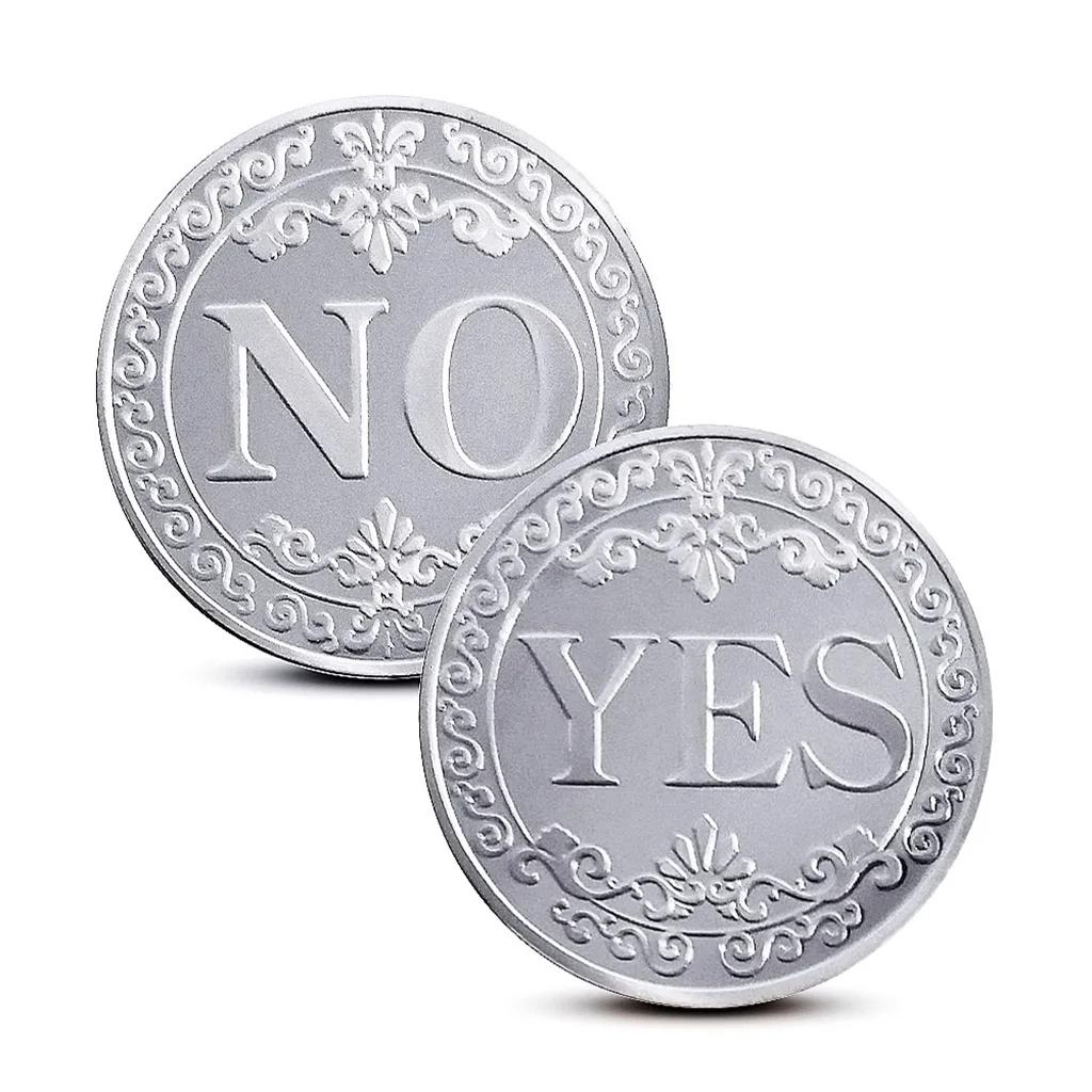 

Yes Or No Metal Commemorative Chips Press Card Poker Accessories