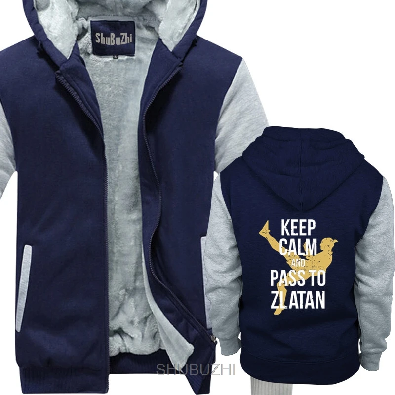 Keep Calm And Pass To ZLATA football Inspired Дизайнерские мужские плотные толстовки крутая мужская