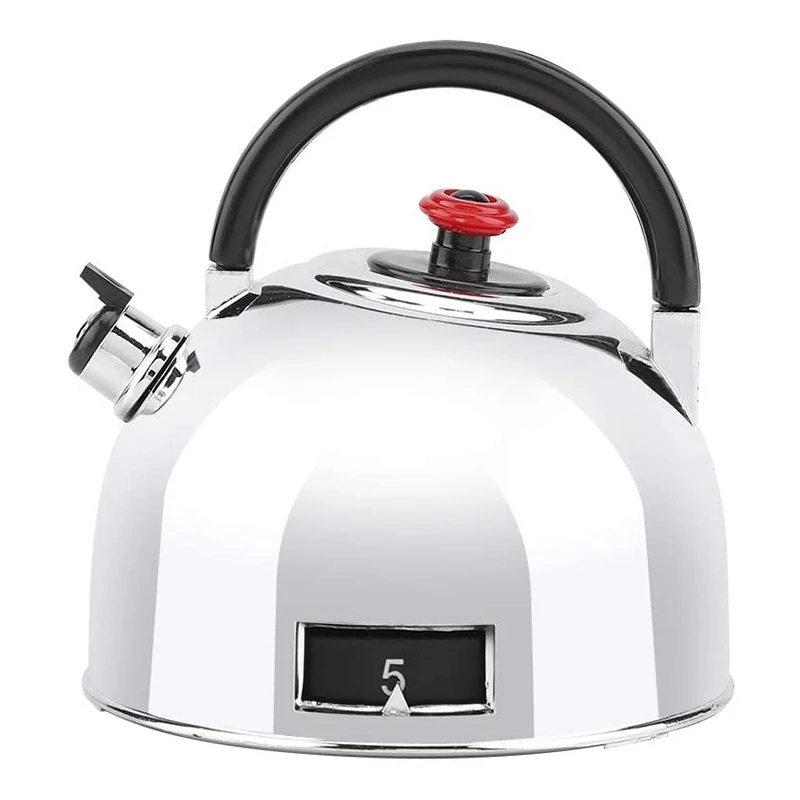 

Кухонный Ручной таймер для приготовления пищи, регулируемый таймер из нержавеющей стали в форме чайника, для приготовления пищи на 60 минут