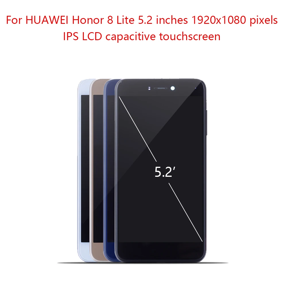 5 2 &quotдля HUAWEI Honor8 Lite ЖК дисплей сенсорный экран с рамкой для Honor 8 Замена lcd @|Экраны