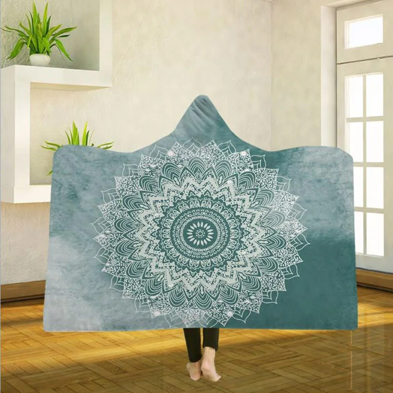 Микрофибра супер мягкие удобные для носки 3D печать одеяло на кровать с капюшоном