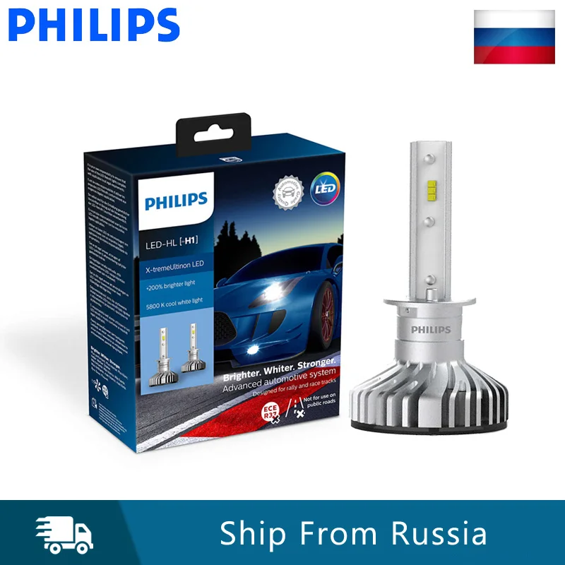 Philips X treme Ultinon светодиодный автомобильный фонарь H1 12 В 20 Вт 6000 К белые лампы