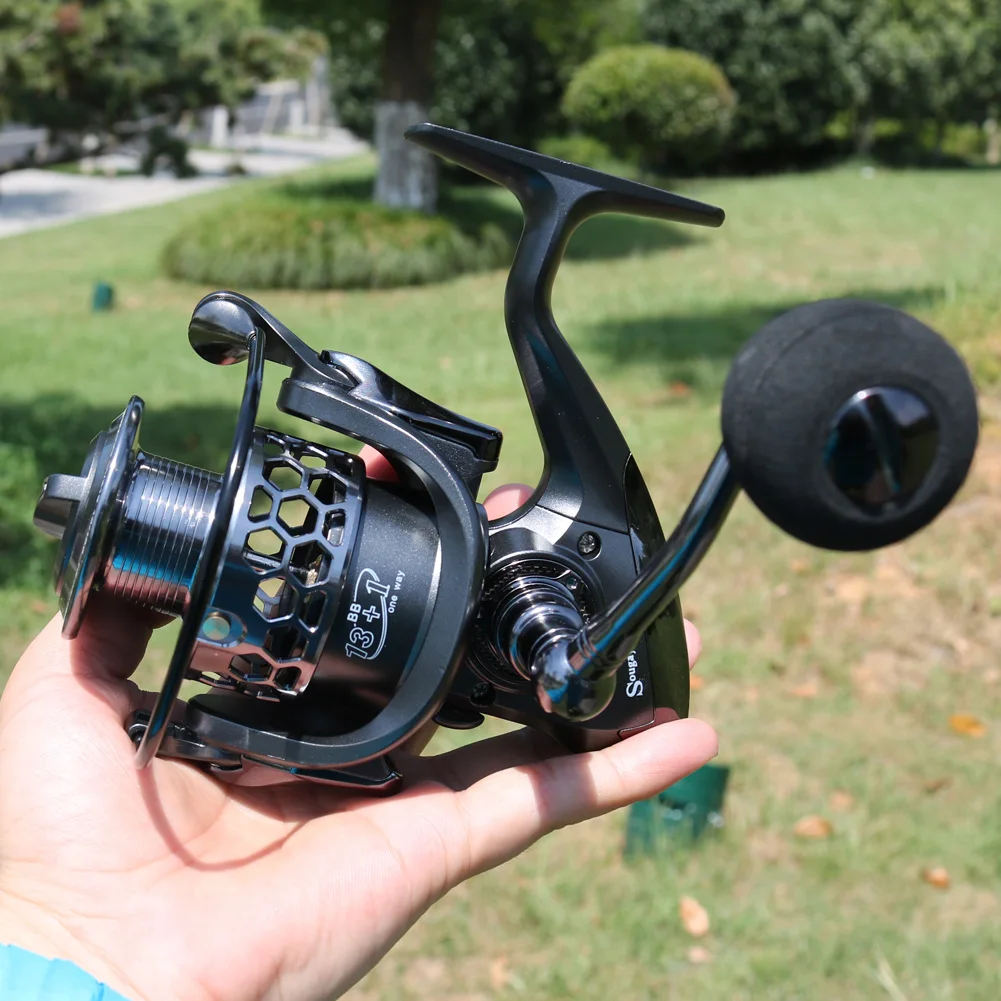 Sougayilang Metal Body Spinning Fishing Reel with Free Spare Spool 13+1BB 5.5:1 Gear Ratio Smooth EVA Handle Crap Reels | Спорт и