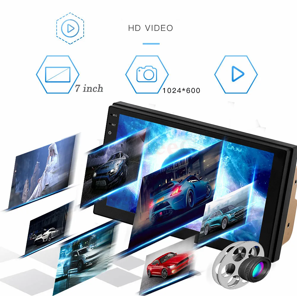 Автомобильный мультимедийный плеер на Andriod 8 1 2 din GPS-навигация Bluetooth Wifi USB Mirror Link |
