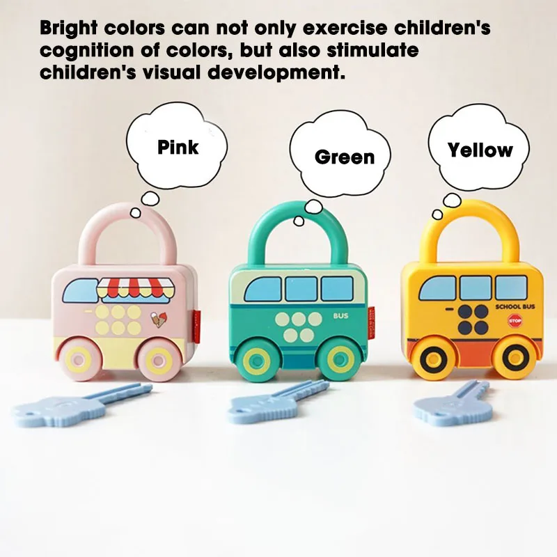 Monterssori Materials Early Educational Teaching Aids Toys Baby Lock Key Match Colour Number Learning Toy Car | Игрушки и хобби