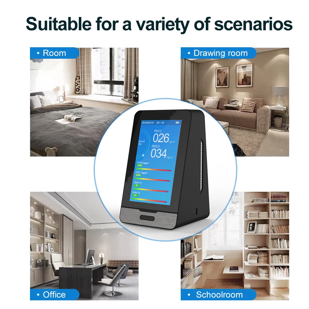 DM73B TUYA Wi-Fi 4 3 дюймовый светодиодный дисплей PM2.5 PM1.0 PM10 датчик температуры и