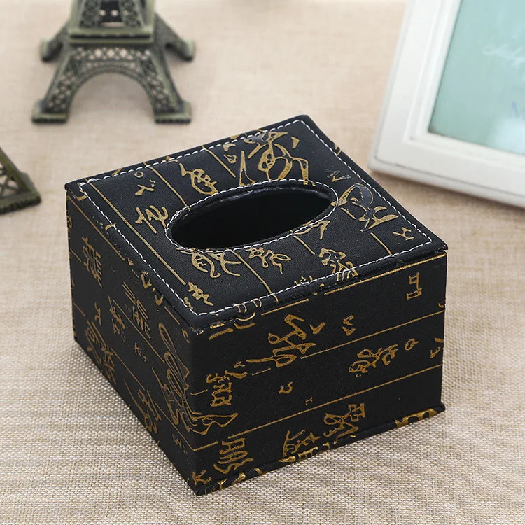 

Leather towel box napkin hotel paper box car leather towel box wood.