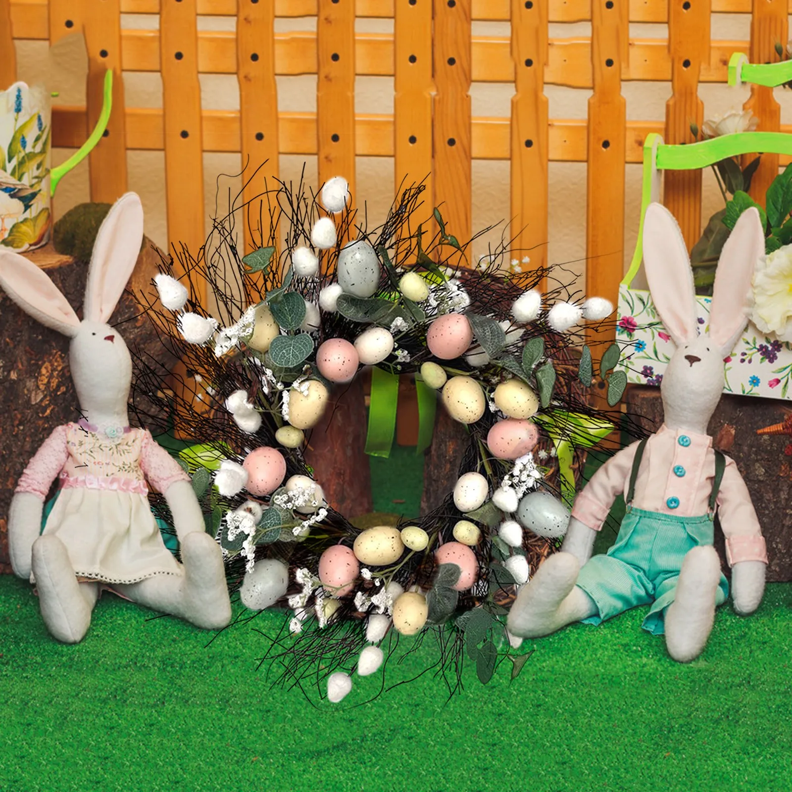 

Wreath Easter Wreath Easter Eggs Garland Wall Hanging Easter Decorations hanging decorations Wreath wall hanging for kids