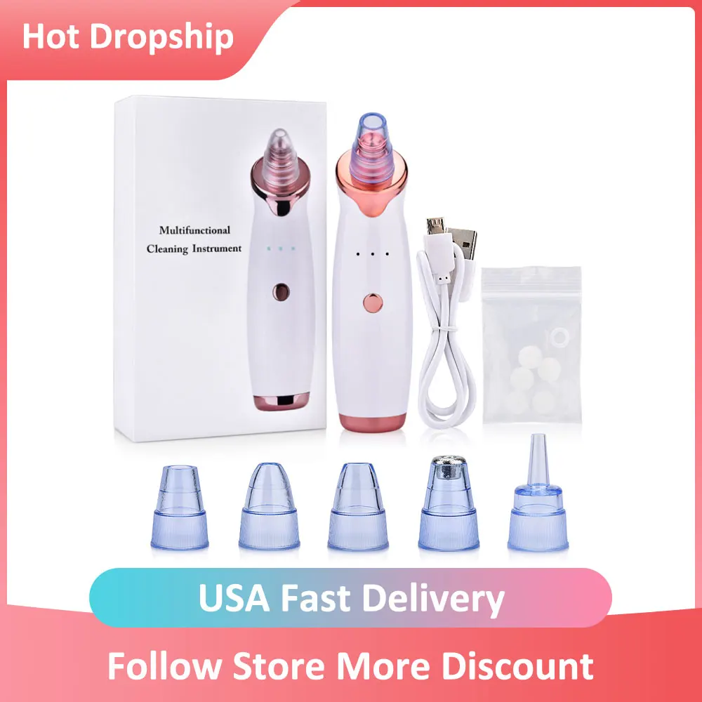 

Blackhead Remover Pore Vacuum Suction Acne Pore Cleaner Electric Face Cleaner Device Diamond Dermabrasion Facial Cleaning Tools