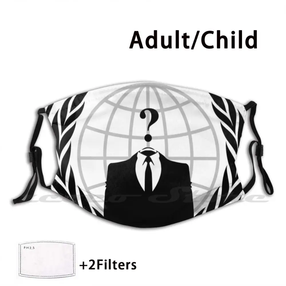 

Anonymous Symbol Custom Pattern Washable Filter Pm2.5 Adult Kids Mask Anonymous Fbi Cia Police Justice Peace Hack Information