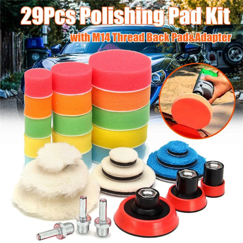 

Polishing Buffer Set For Car Polisher Drill Sponge Kit Set Foam Waxing Tool M4YB