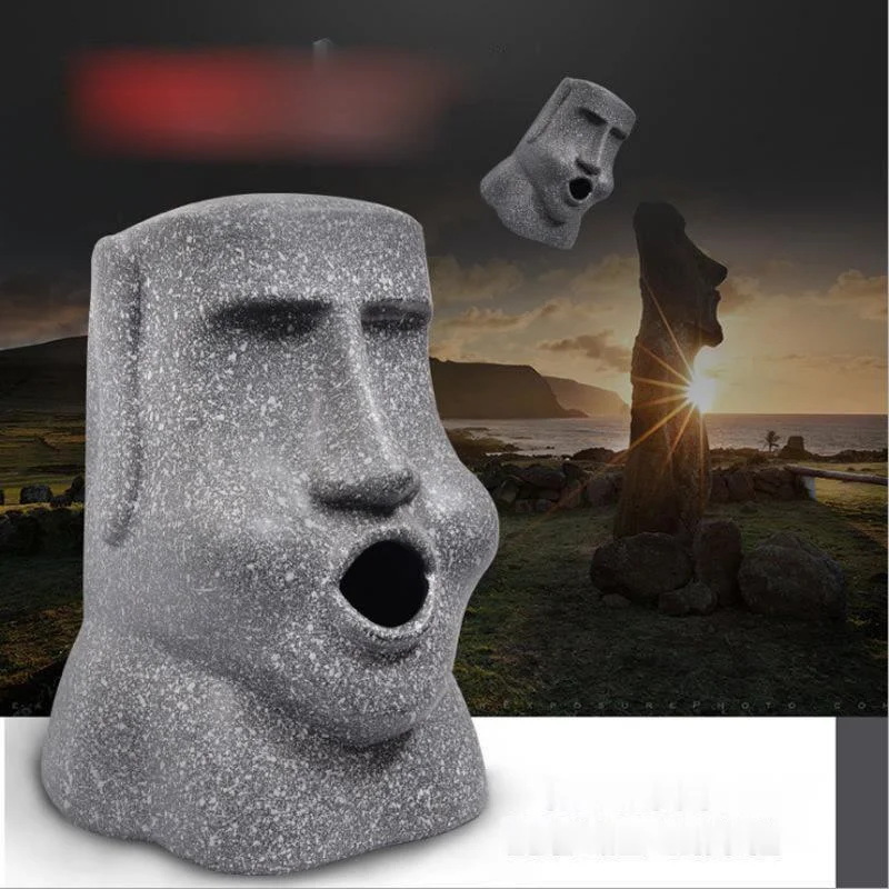 

Imitation Stone Resin Sculpture Easter Island Portrait Stone Paper Towel Drawer Napkin Storage Bucket Tissue Box Home Decoration