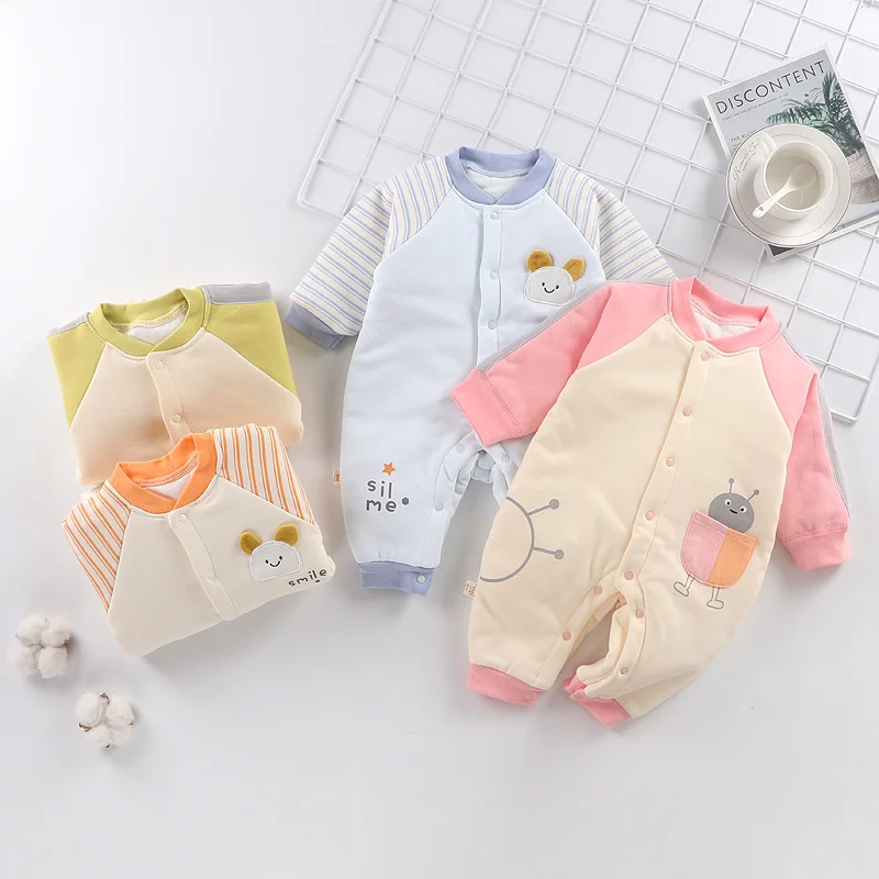 

Новинка Осень-зима хлопковая одежда для новорожденных для мужчин и женщин Детская тонкая хлопковая одежда для скалолазания детская хлопко...