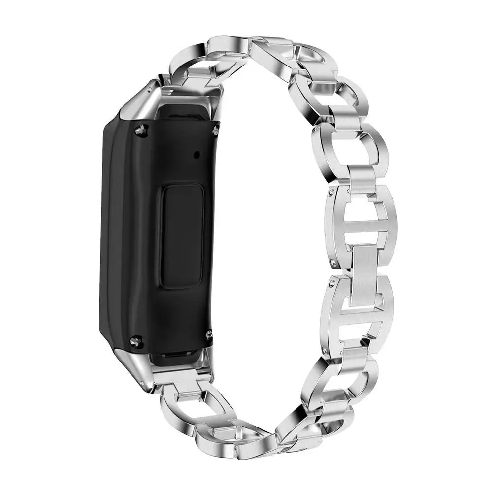 Silver Роскошные часы с металлическим ремешком для Galaxy Fit SM-R370 браслет из нержавеющей стали сменный ремешок - Цвет ремешка: Silver