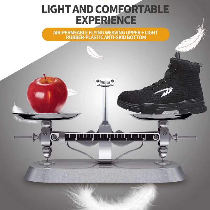 

Lightweight Breathable Welder Protect Work Safety Shoes For Construction Steel Cap Anti-puncture Fashion Sports Work Footwear