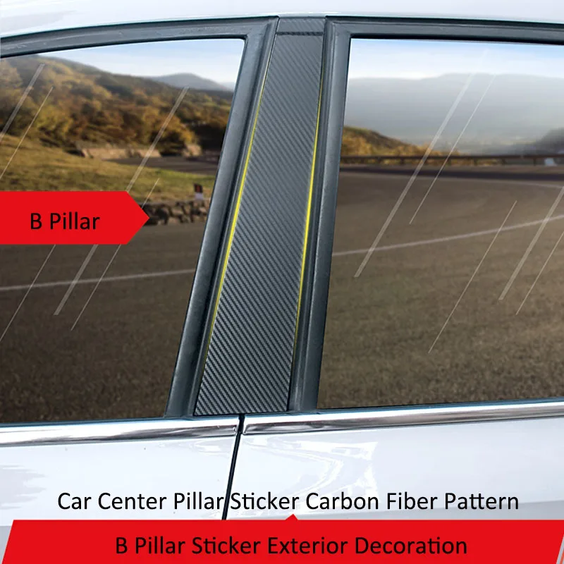 

Car Center Pillar Sticker Carbon Fiber Pattern B Pillar Sticker Exterior Decoration For Volkswagen VW Jetta MK6 2012- 2018